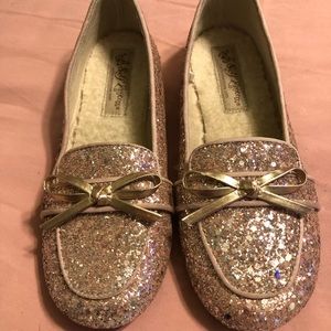 Children’s Pink Glittery Loafers